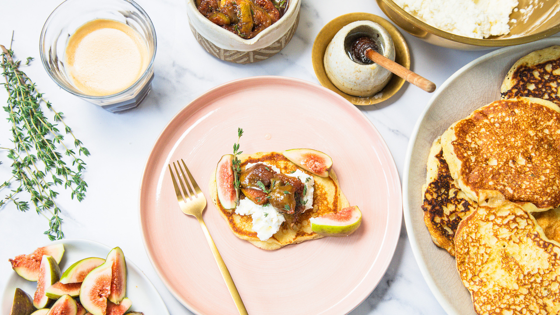 Video thumbnail for Goat Cheese Pancakes With Fig And Thyme Compote Recipe