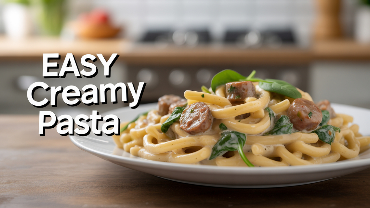 Video thumbnail for Creamy Sausage Pasta Recipe