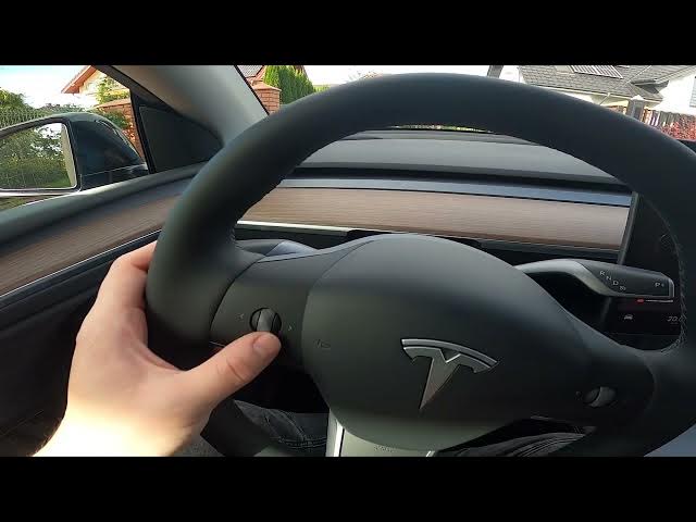 Video thumbnail for How to Adjust Steering Wheel Position in Tesla Model Y ( 2020 – now ) Change Wheel Position
