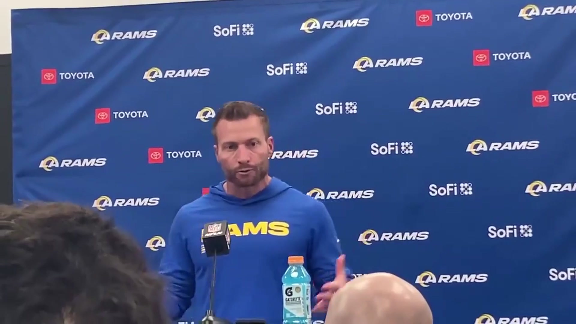 Video thumbnail for Los Angeles Rams Head Coach Sean McVay on the Struggles in the Win Over Carolina