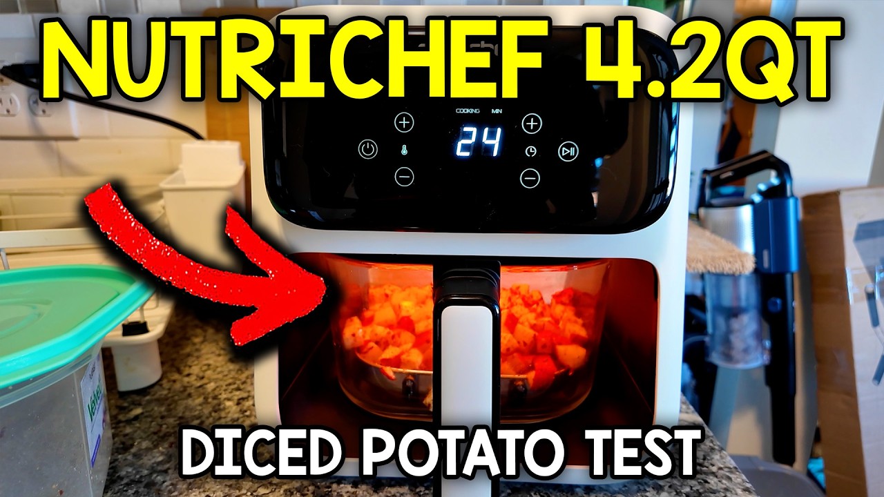 Video thumbnail for Making Diced Potatoes With The NutriChef 4.2 QT Glass Air Fryer