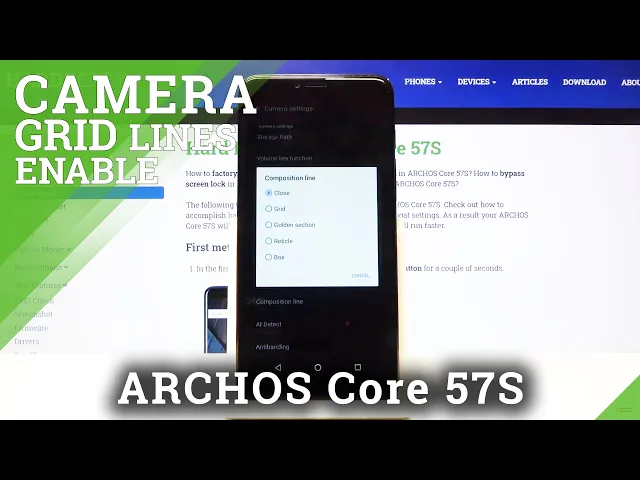 Video thumbnail for How to Use Camera Grid Lines in ARCHOS Core 57S – Turn Off Orientation Lines