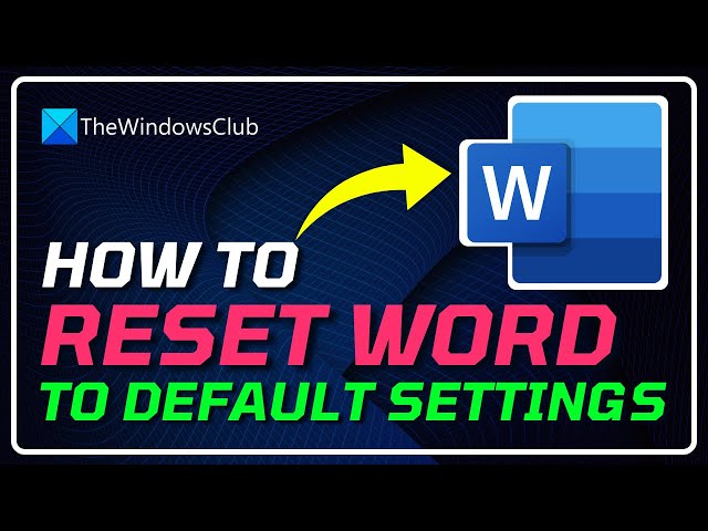 Video thumbnail for How to Reset Microsoft Word to default settings