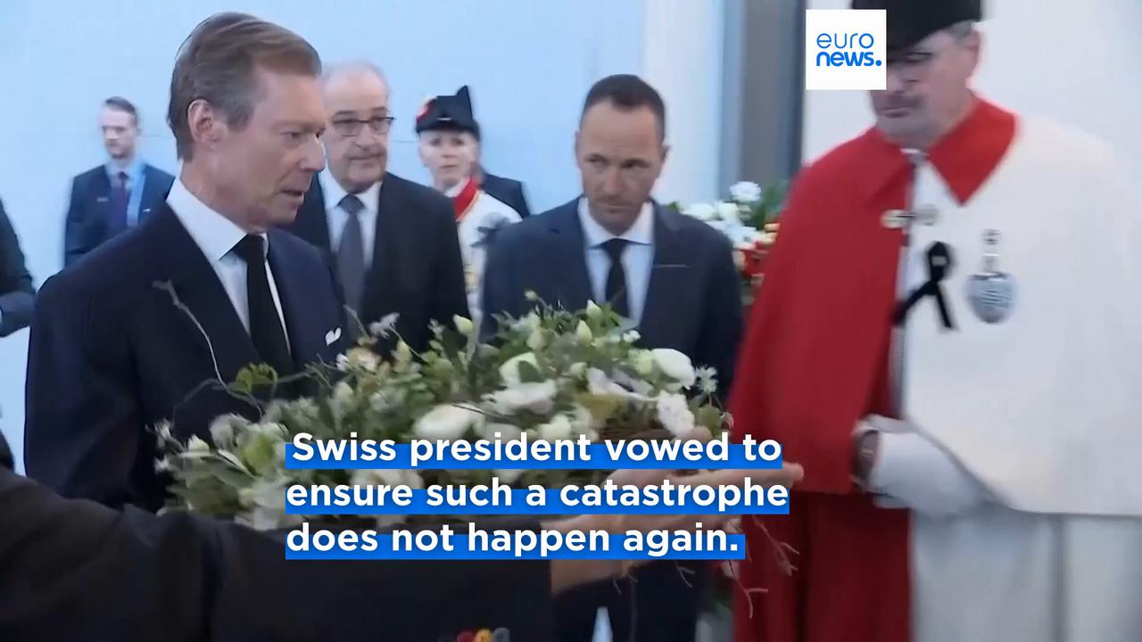 Video thumbnail for Manager of Swiss bar that caught fire killing 40 held in custody