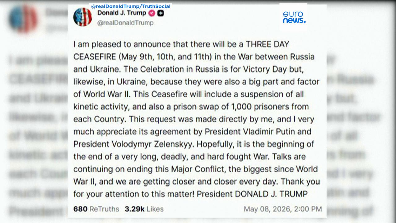 Video thumbnail for Zelenskyy ‘permits’ Russia to hold its Victory Day parade