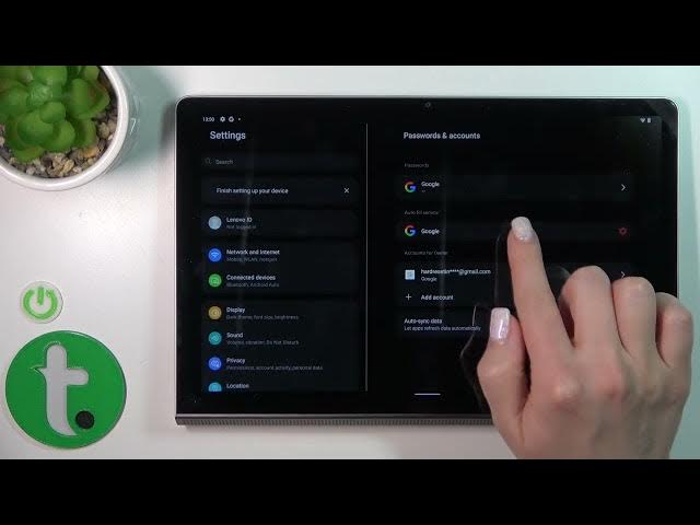 Video thumbnail for How to Remove a Google Account on a LENOVO Yoga Tab 11 - Sign Out of a Gmail Account