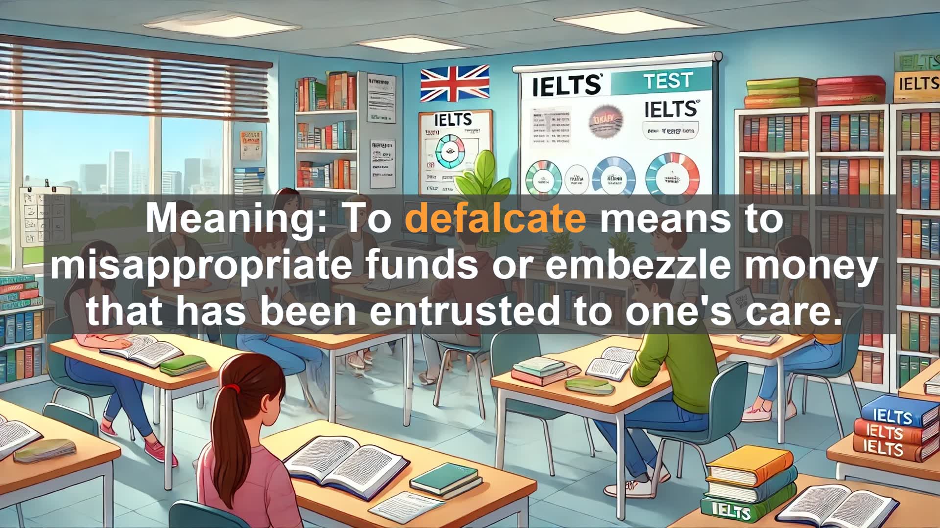 'Video thumbnail for 5000 Must Know IELTS 8.0 Vocabulary - Defalcate: Understanding Financial Misappropriation'