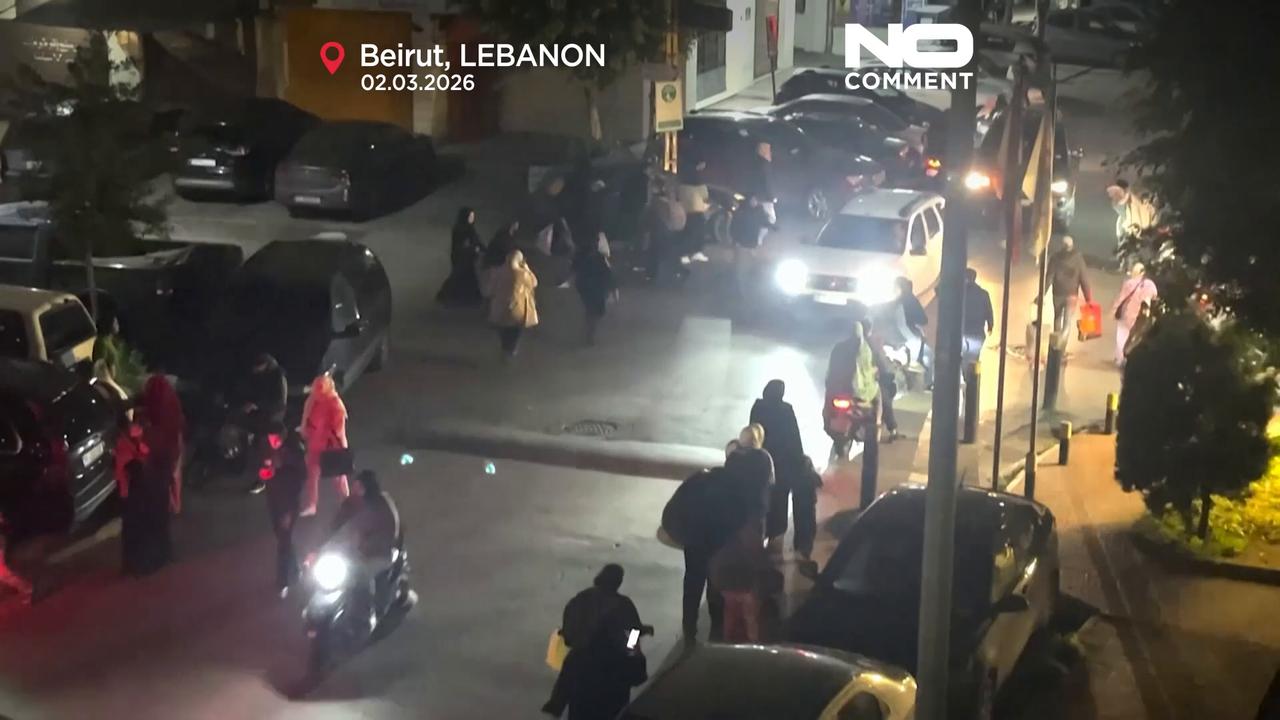 Video thumbnail for Residents flee Beirut suburbs after Israeli strikes on Hezbollah