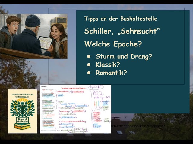 Video thumbnail for Schiller, "Sehnsucht" - drei Epochen in einem Gedicht: So kann man das gut klären!