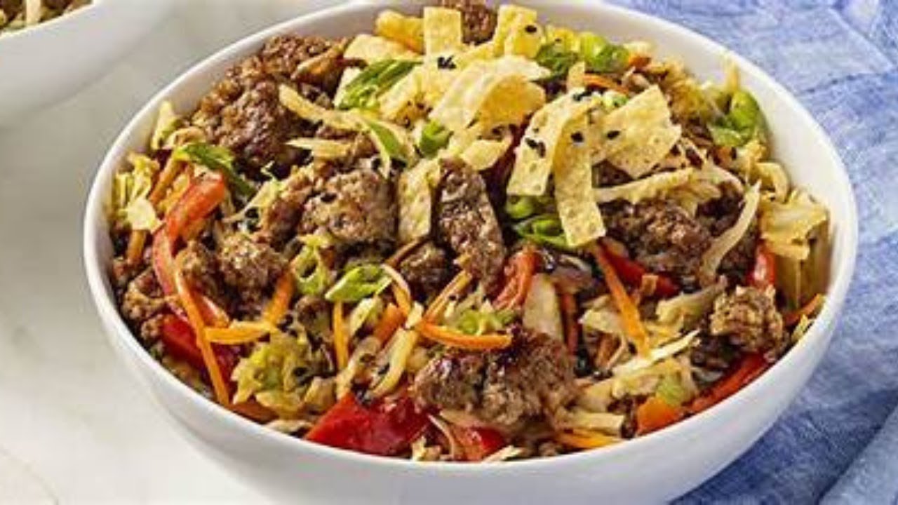 'Video thumbnail for Low carb egg roll in a bowl recipe: video blog'