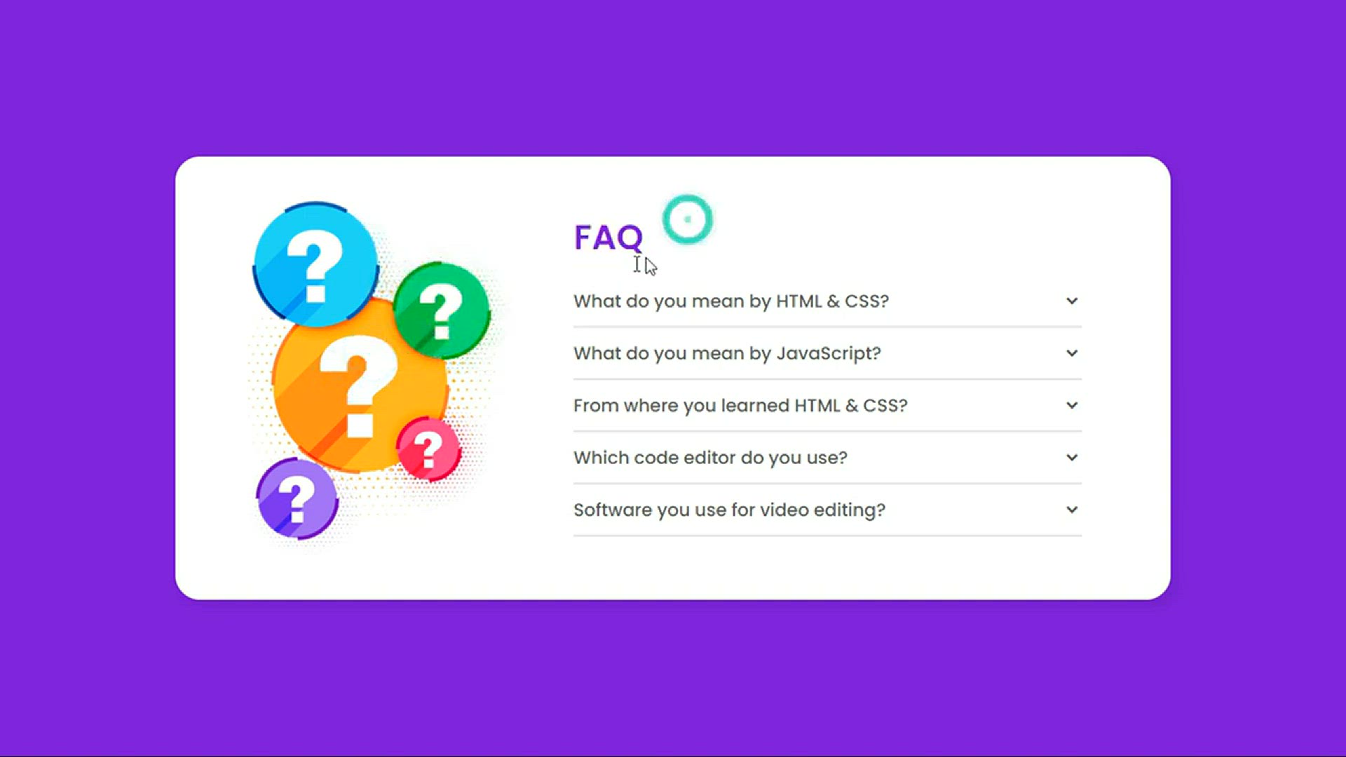 'Video thumbnail for Responsive FAQ Accordion using HTML CSS and JavaScript'