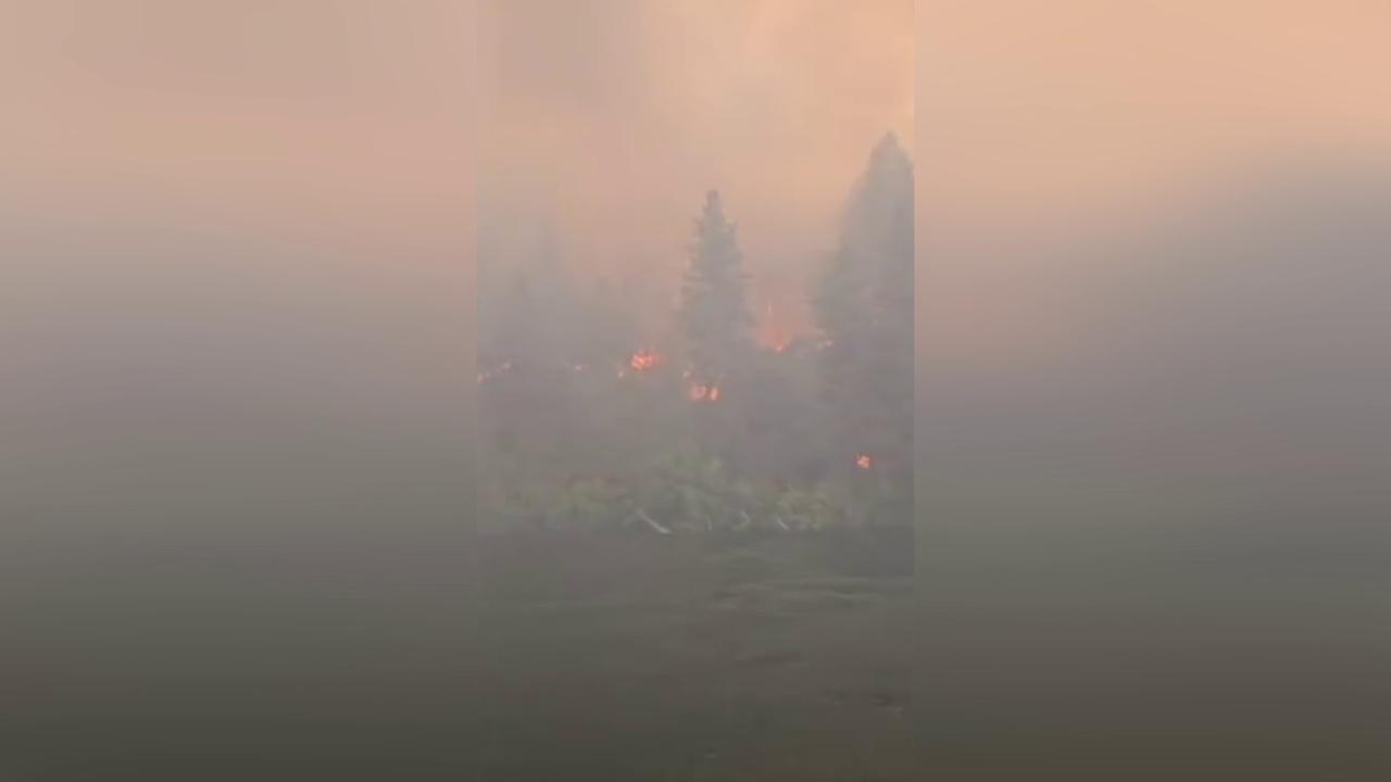 Video thumbnail for US: Nighttime Video Shows Spokane Wildfires Burning Across Washington Landscape.
