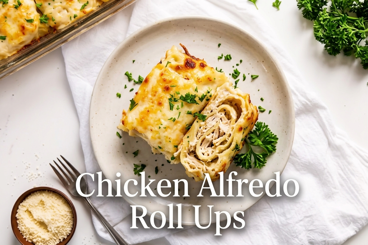 Video thumbnail for Chicken Alfredo Roll Ups Recipe | Creamy, Cheesy & Easy Dinner Idea