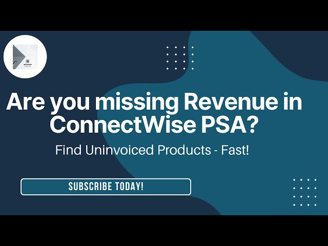 Video thumbnail for Stop Losing Revenue in ConnectWise PSA – Find Shipped But Not Invoiced Products
