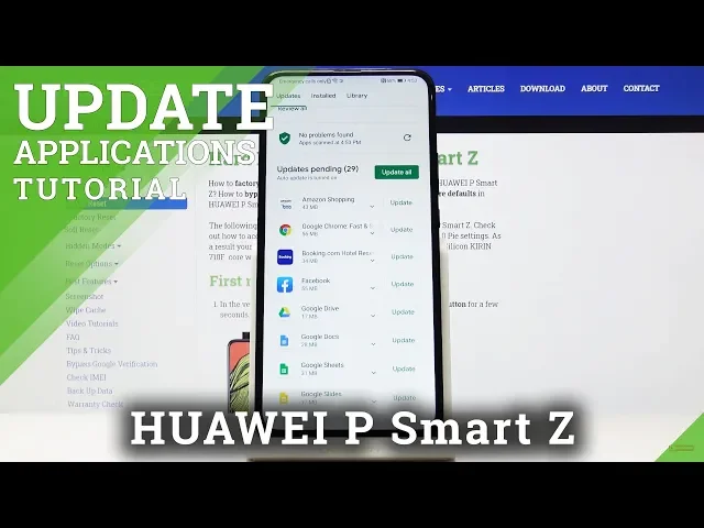Video thumbnail for How to Update Apps in HUAWEI P Smart Z – Install Newest App Version