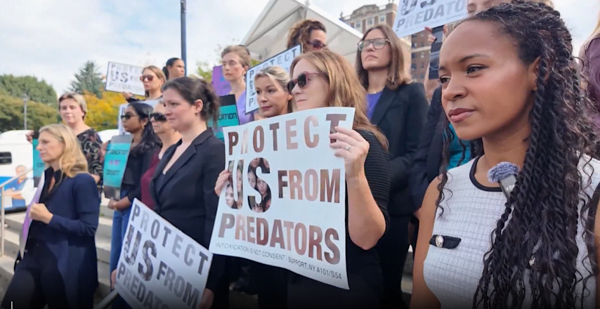 Video thumbnail for Sexual assault survivors and state legislators rally for stronger protections for sexual assault survivors