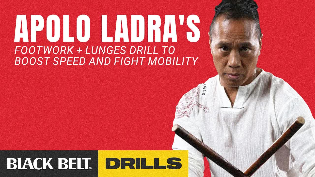 Video thumbnail for blackbelt_magazine: apolo ladra's kali footwork and lunges drill for speed and mobility