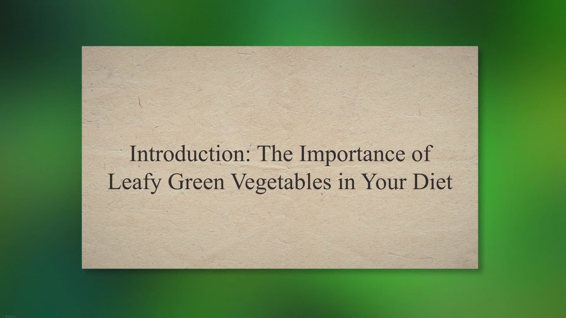 Video thumbnail for The Power of Leafy Greens: Boosting Your Health and Wellness through Nutrition