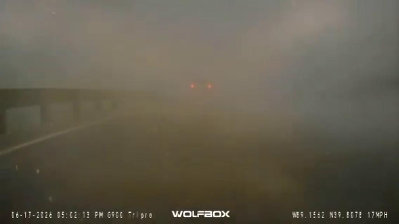 Video thumbnail for US: Cars Drive Through Powerful Hailstorm Near Sullivan, IL.