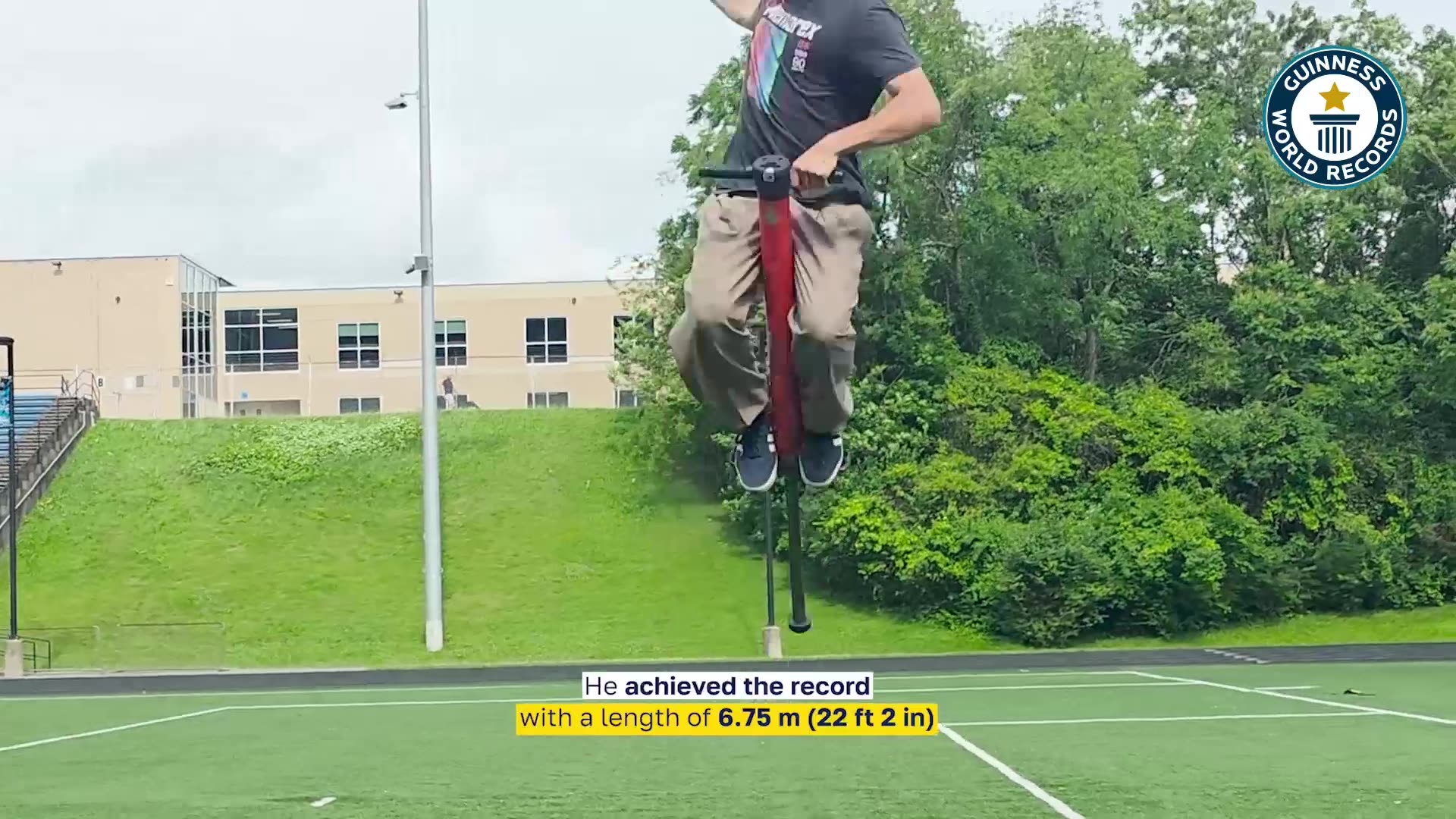 Video thumbnail for Farthest forward flip pogo stick jump - 6.75 metres by Henry Cabelus