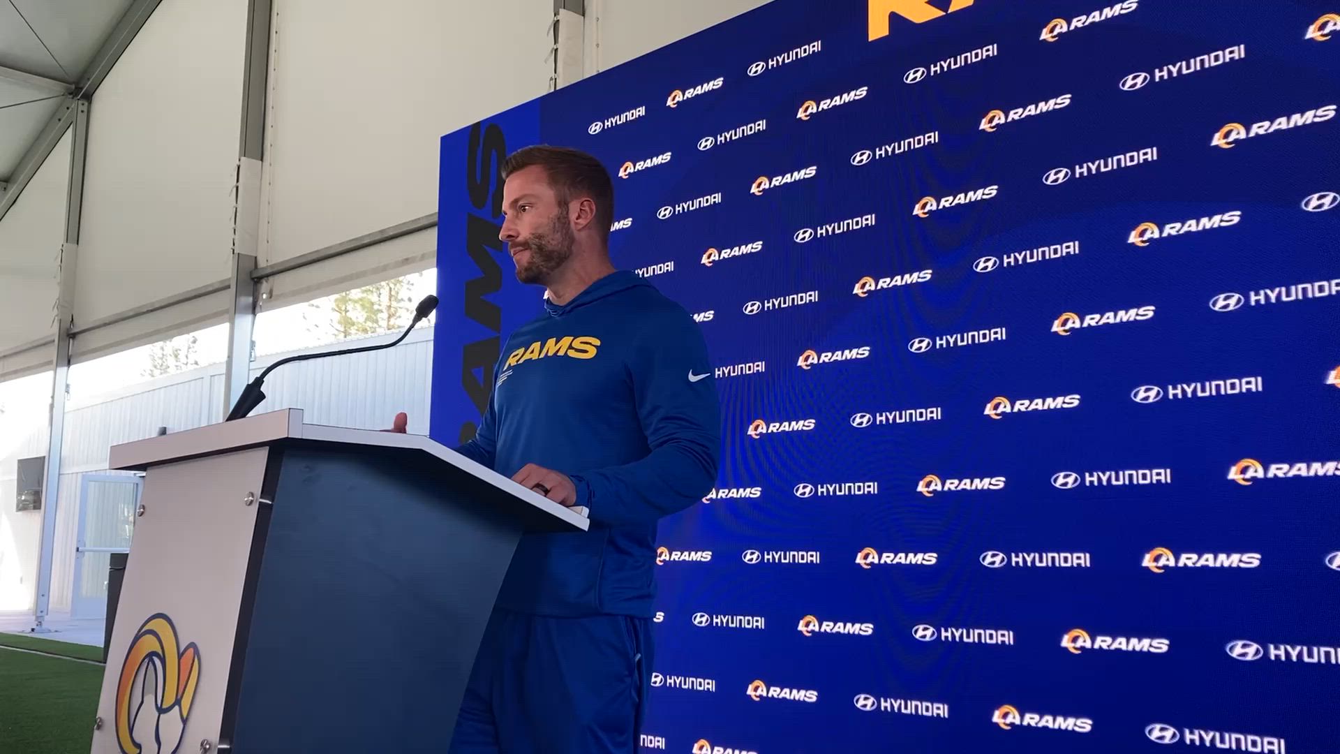 Video thumbnail for Rams HC Sean McVay on Injuries and Preparing for the Cardinals