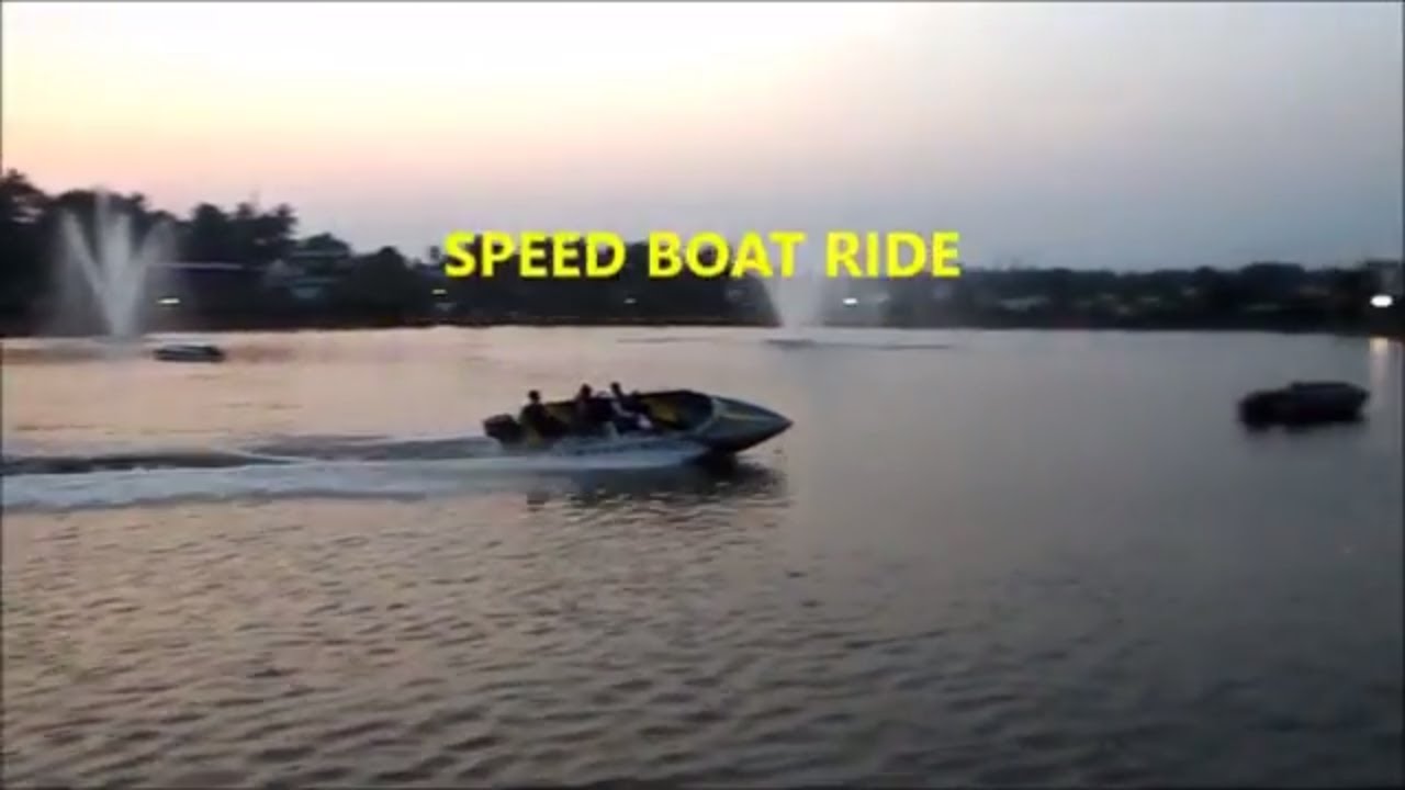 'Video thumbnail for SPEED BOAT RIDE./Motor boat ride in a lake/Speed boat amusement'