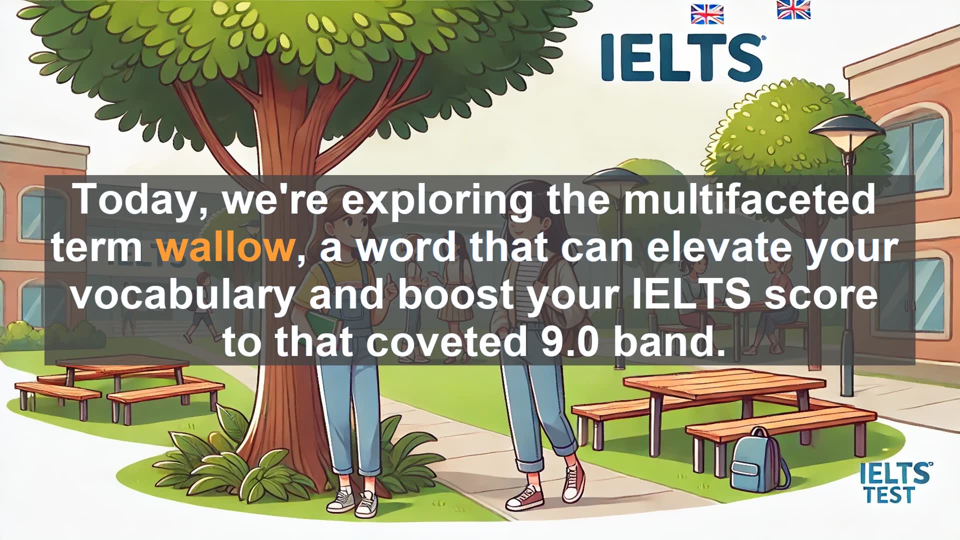 'Video thumbnail for 2000 Must Know IELTS 9.0 Vocabulary - Wallow: Boost Your IELTS Score with This Versatile Word'