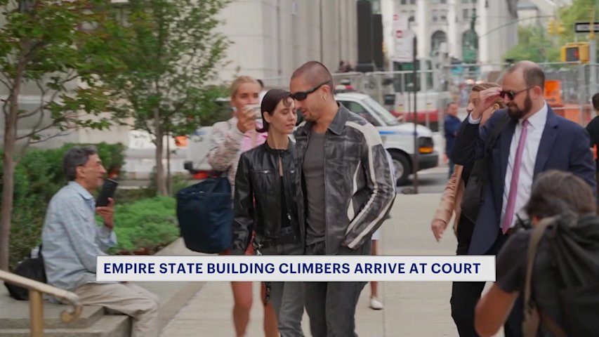 Video thumbnail for Couple accused of scaling Empire State Building appears in court