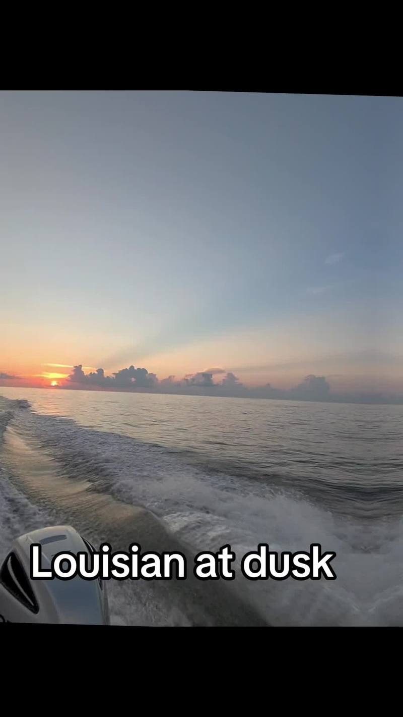 Video thumbnail for Louisiana Coastal Sunset from a Boat at Dusk