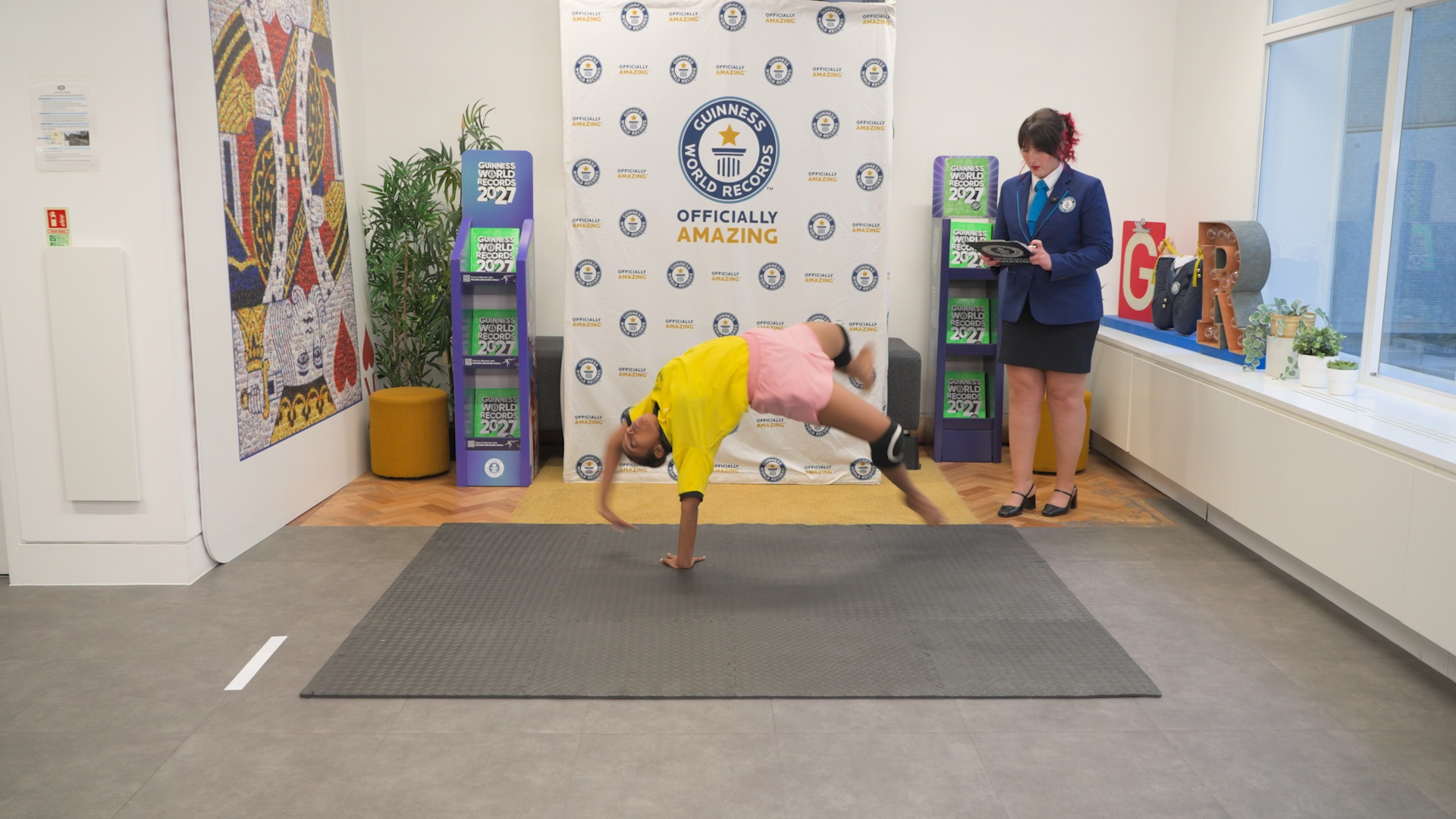 Video thumbnail for Most spider cartwheels in 30 seconds - 10 achieved by Janani R S at GWR HQ