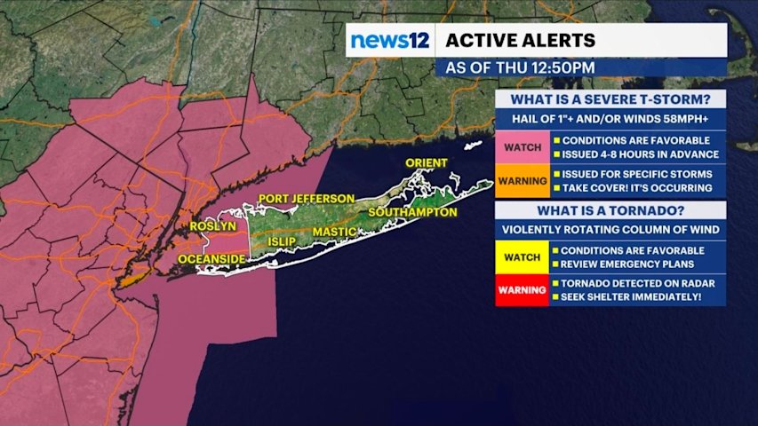 Video thumbnail for STORM WATCH: Scattered rain and storms are moving across Long Island now