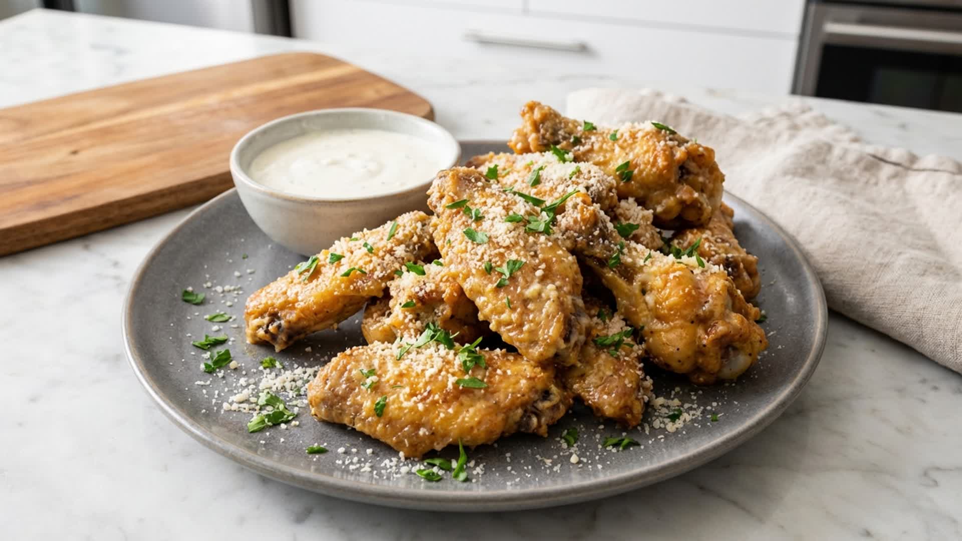 Video thumbnail for Garlic Parmesan Wings