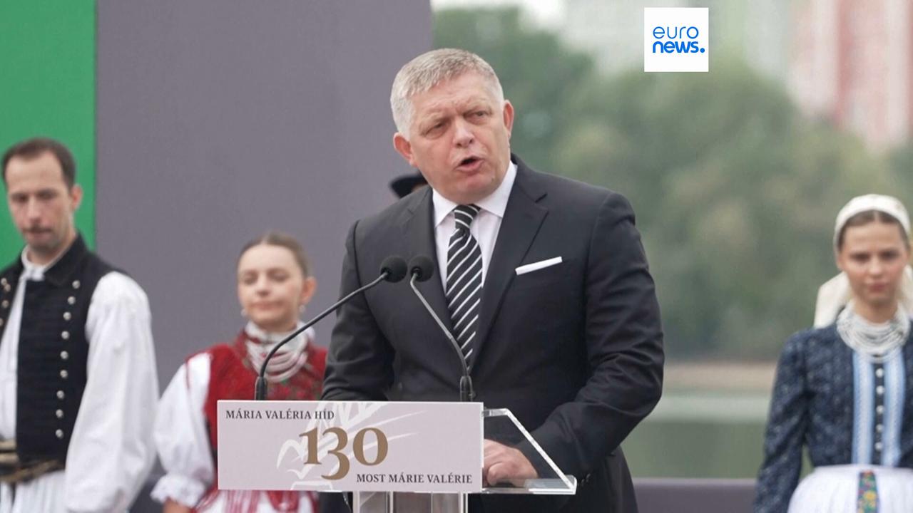 'Video thumbnail for Orban and Fico lambast EU at 130th anniversary of Maria Valeria bridge'