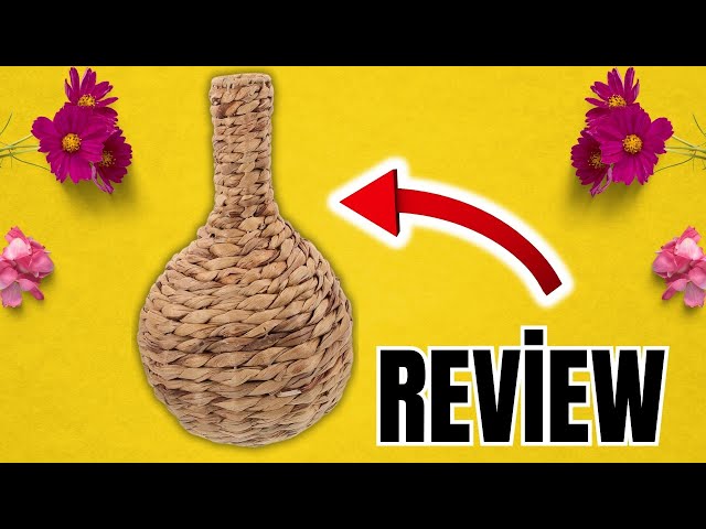 Video thumbnail for 🌸 Elegant Grass Woven Vase for Your Living Room! #HomeDecor