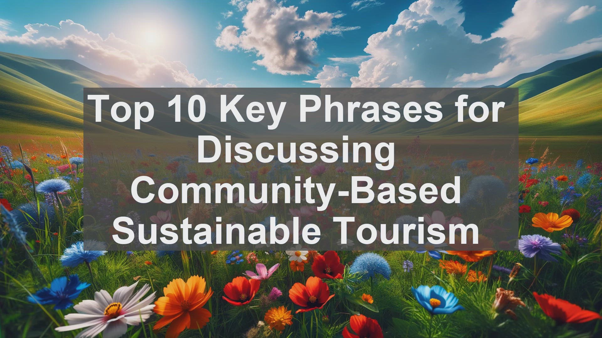 'Video thumbnail for Top 10 Key Phrases for Discussing CommunityBased Sustainable Tourism'