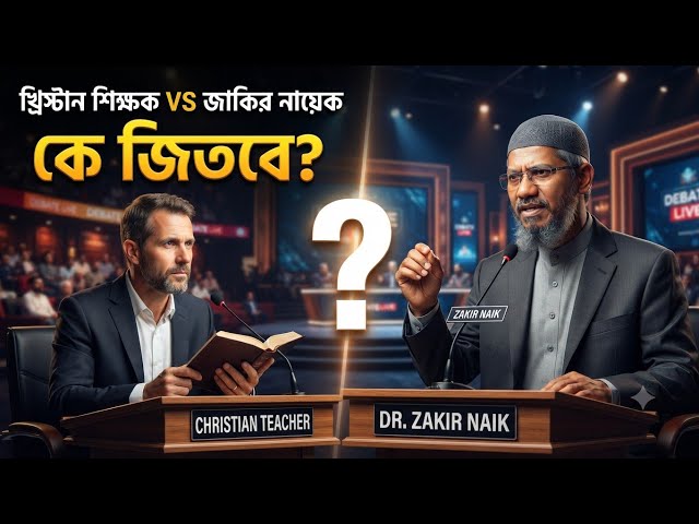 Video thumbnail for খ্রিস্টান শিক্ষক vs ড. জাকির নায়েক | কুরআন ও বাইবেল নিয়ে যুক্তির লড়াই | কে জিতবে? #ইসলামিক_ভিডিও