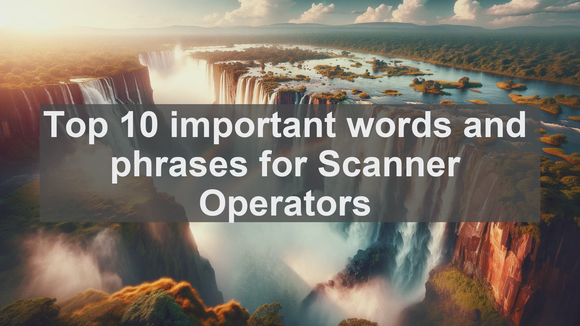 'Video thumbnail for Top 10 important words and phrases for Scanner Operators'