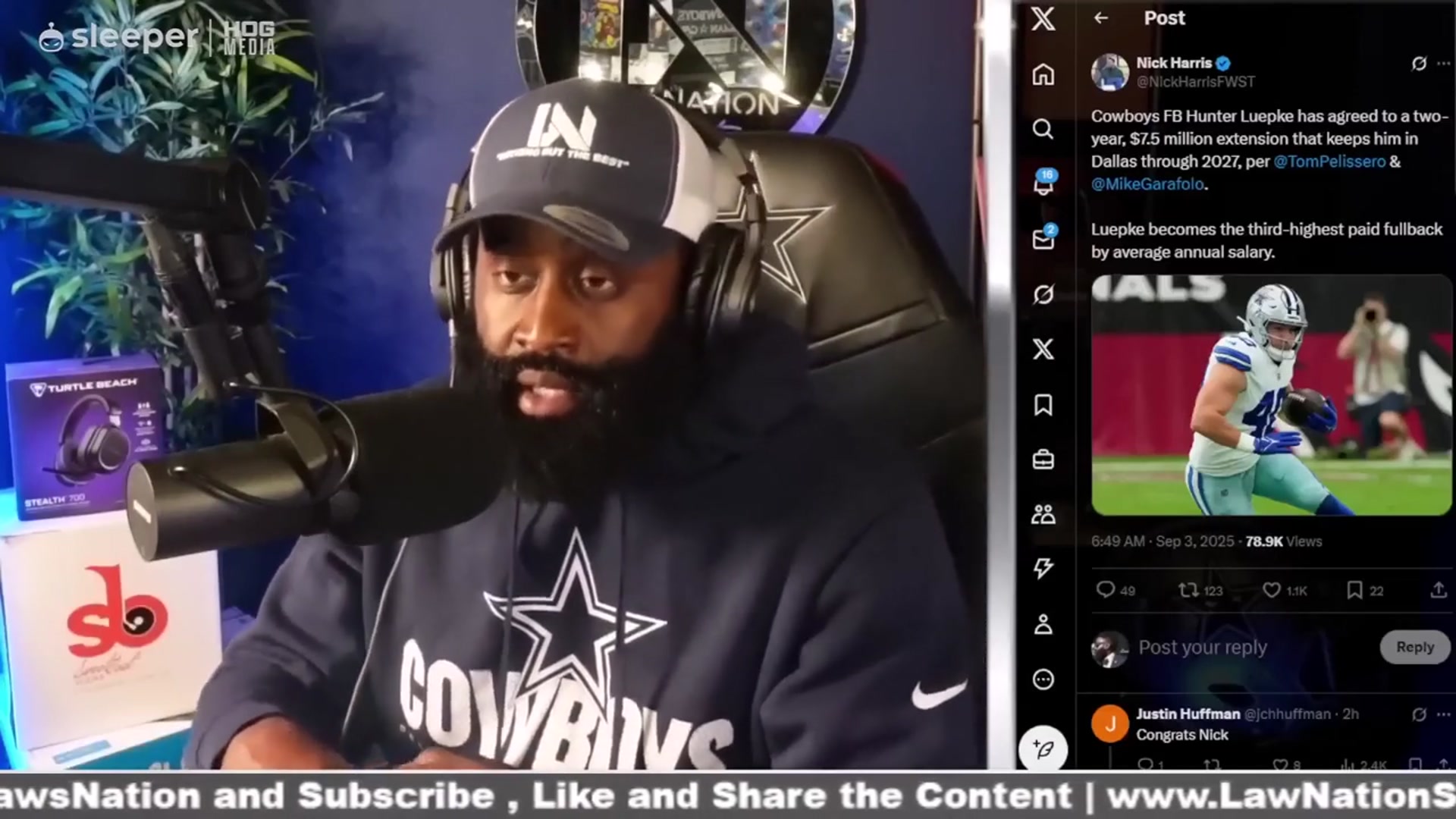 'Video thumbnail for Law Nation Sports: cowboys huge deal! hunter luepke signs, trevon diggs return vs eagles?'