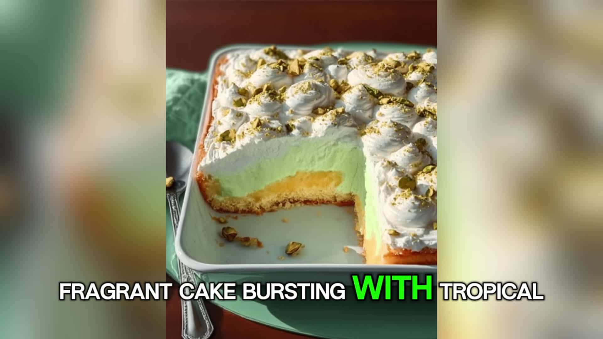 Video thumbnail for Tropical Pistachio Bliss Cake