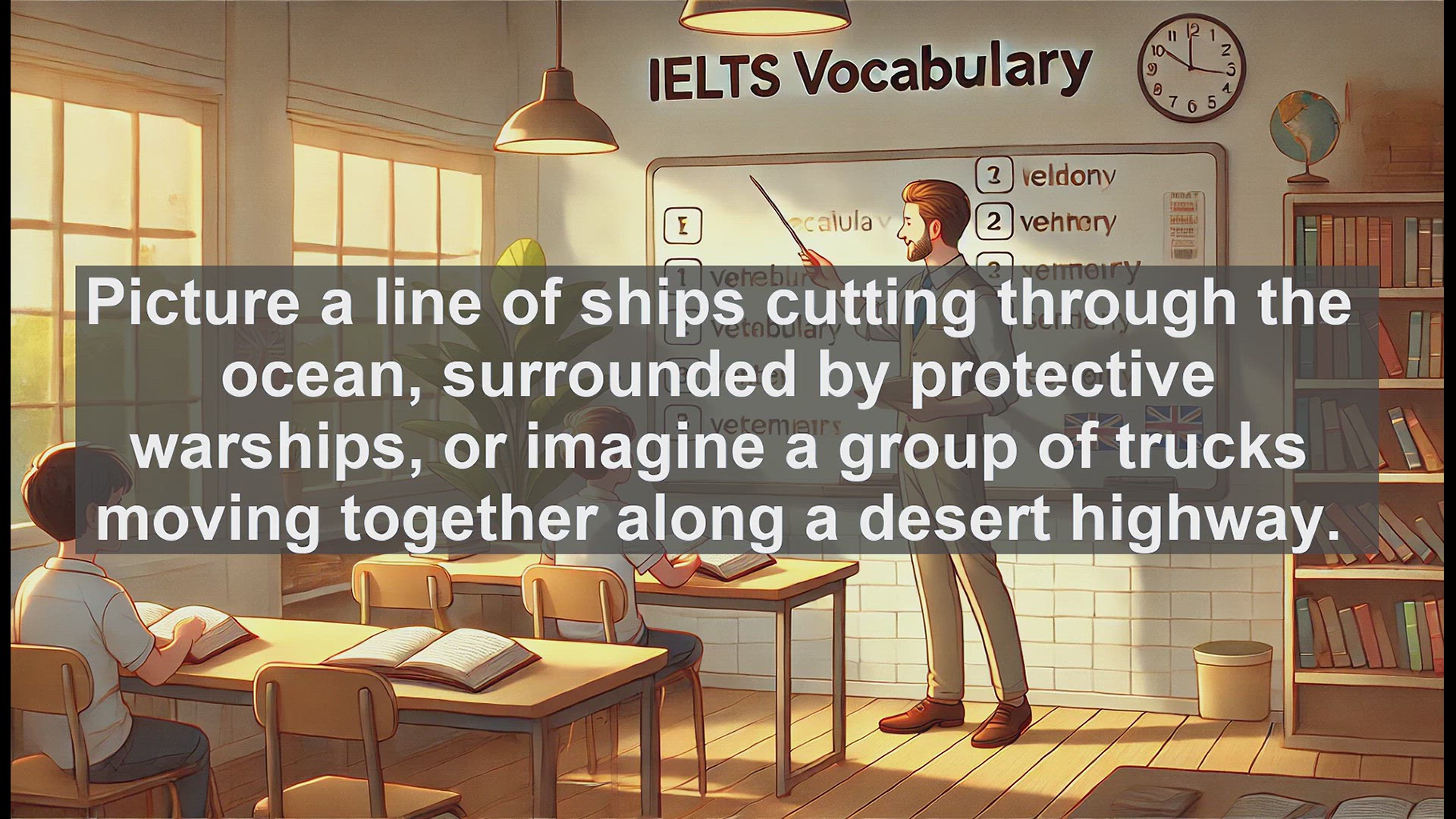 'Video thumbnail for 5000 Must Know IELTS 8.0 Vocabulary - Convoy: A Versatile Word for Group Travel and Protection'