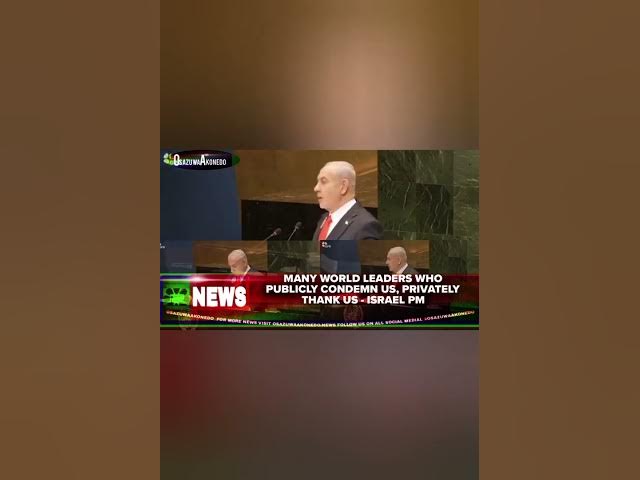 Video thumbnail for Many World Leaders Who Publicly Condemn Us, Privately Thank Us Israel PM