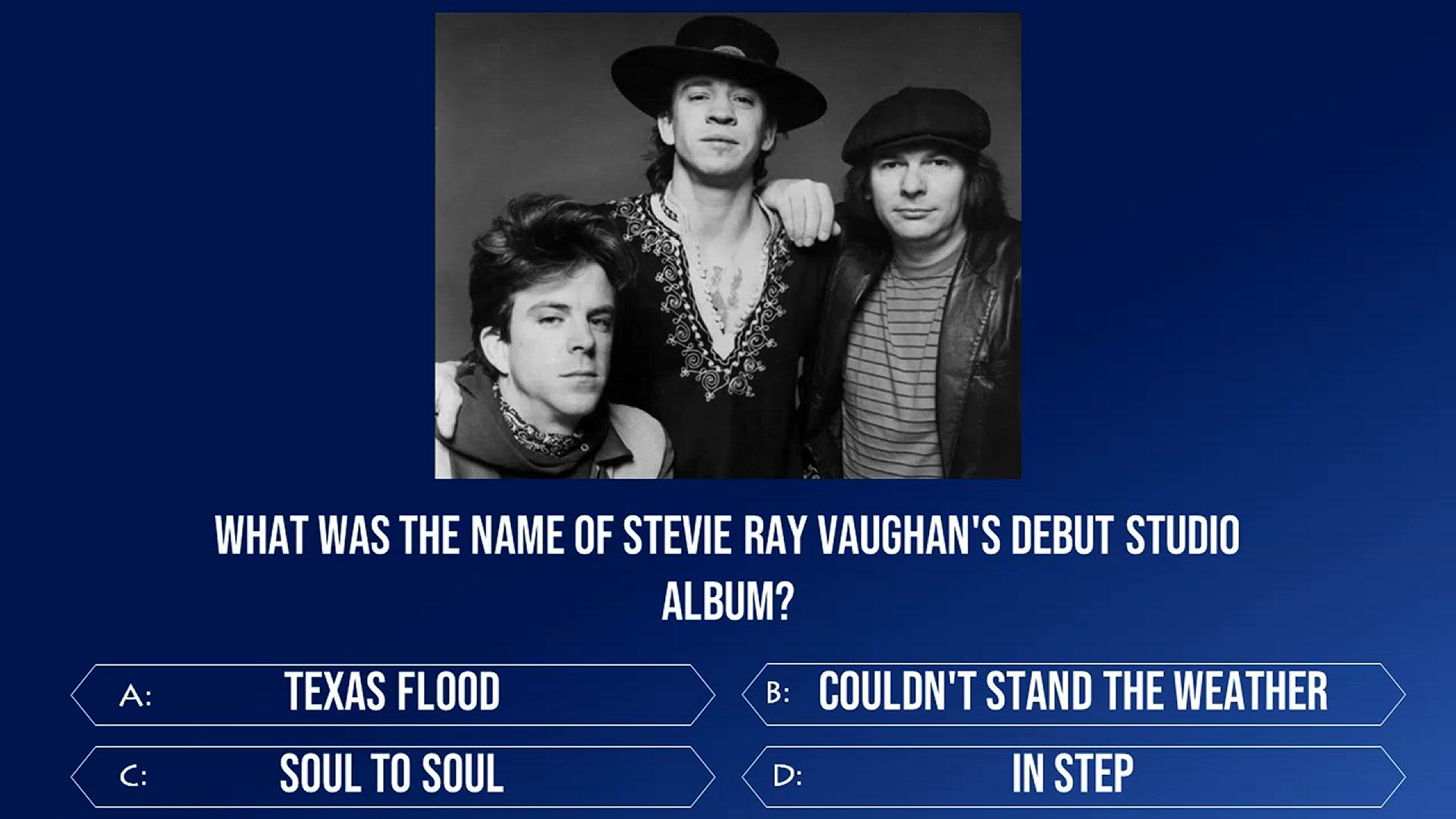 'Video thumbnail for Strumming Through History: A Stevie Ray Vaughan Millionaire Quiz'