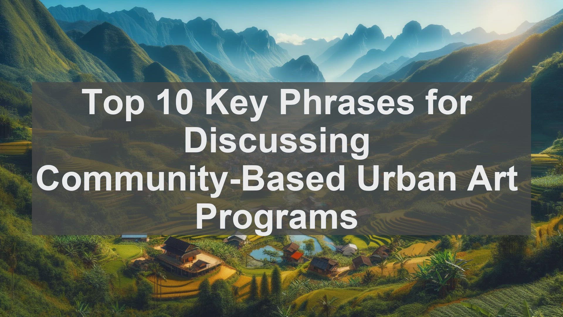 'Video thumbnail for Top 10 Key Phrases for Discussing CommunityBased Urban Art Programs'