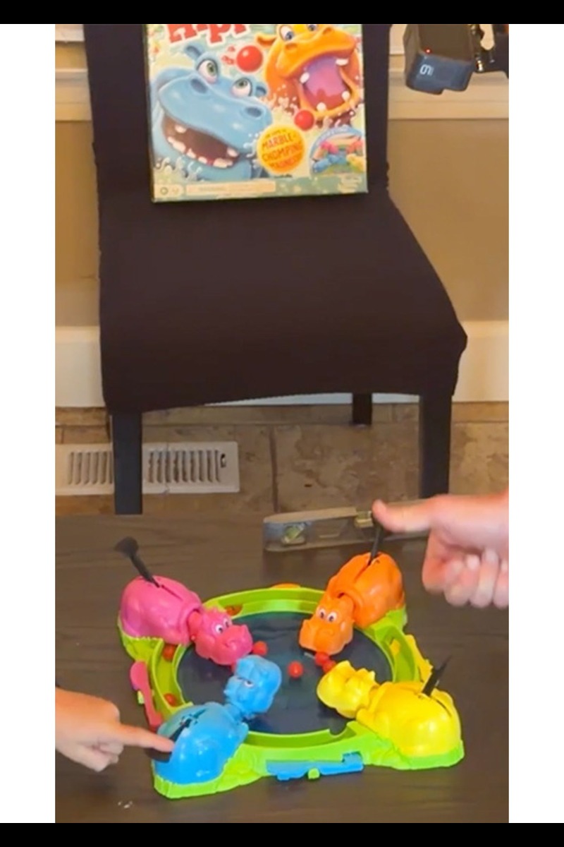 Video thumbnail for Fastest time to clear a game of Hungry Hungry Hippos (team of two) - 5.8 seconds by David and Peter Rush