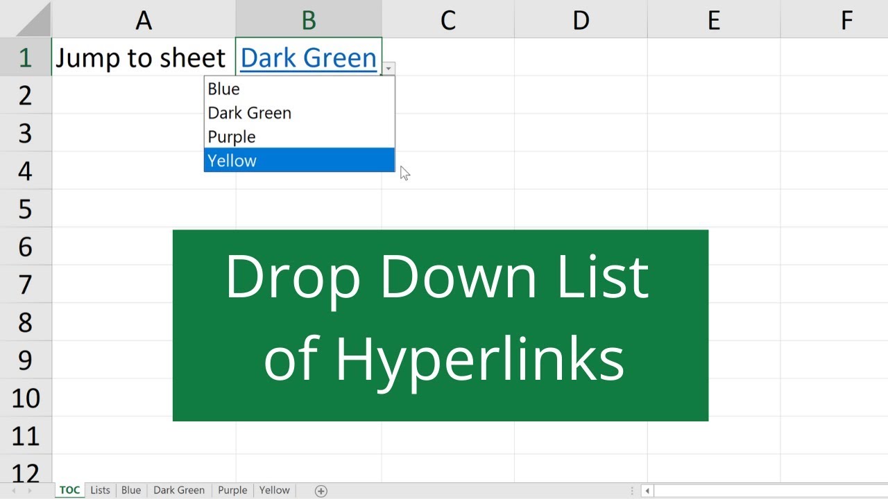 Video thumbnail for Drop Down List of Hyperlinks - Excel Hyperlinks Tip