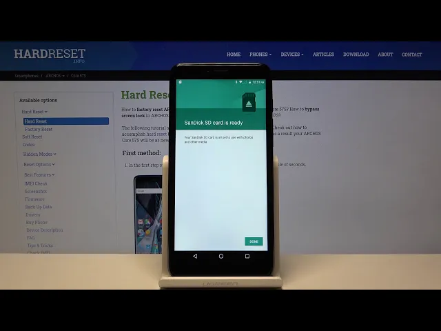 Video thumbnail for How to Format SD Card in ARCHOS Core 57s – Erase All From SD Card