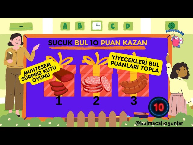 Video thumbnail for Sürpriz Kutu Oyunları - Yiyecekleri Bulmaca Oyunu - BULMACALI OYUNLAR #kutuoyunları #sürprizkutu