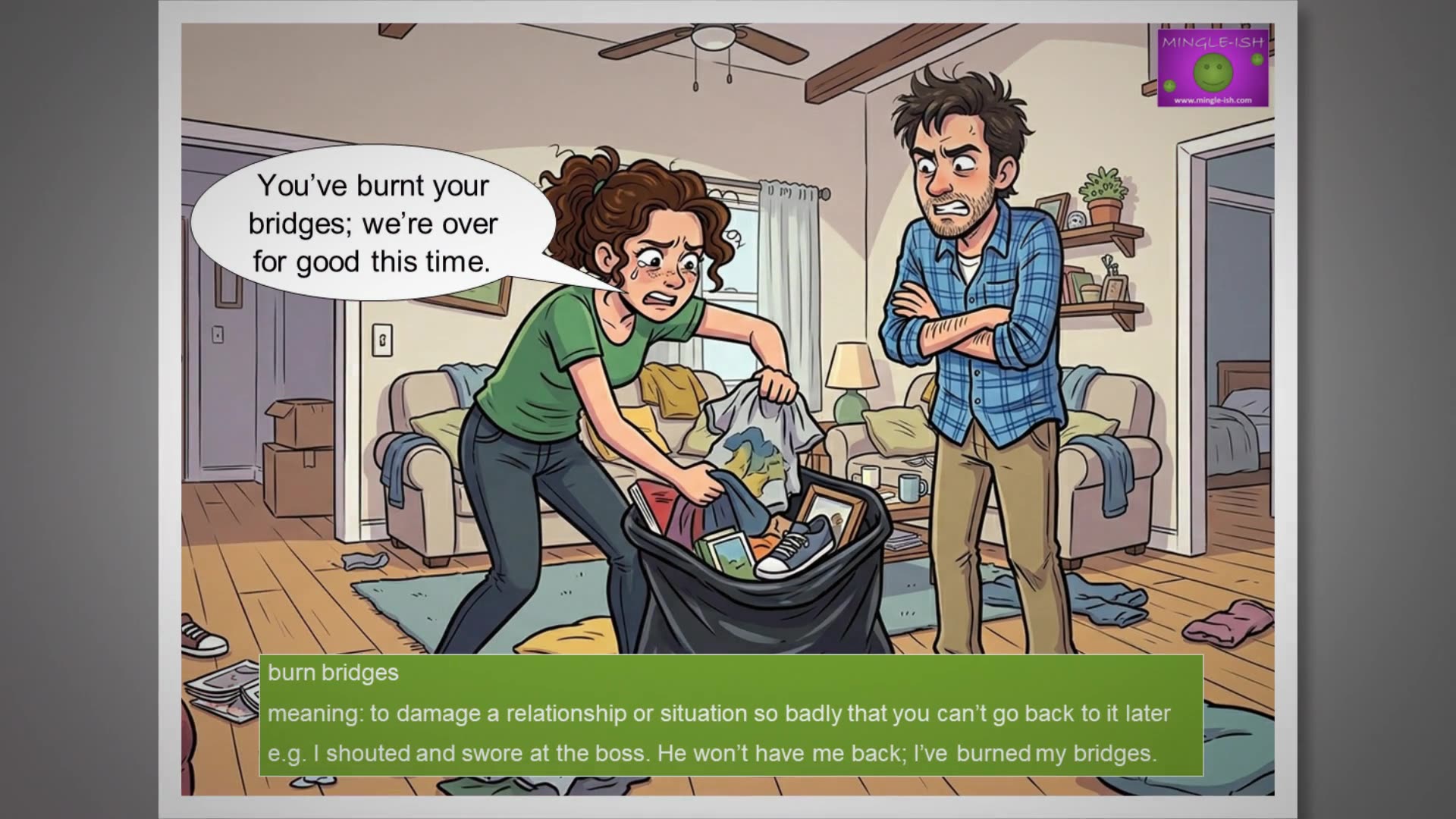 Video thumbnail for 5 Break Up Idioms in English: Meanings and Examples #3