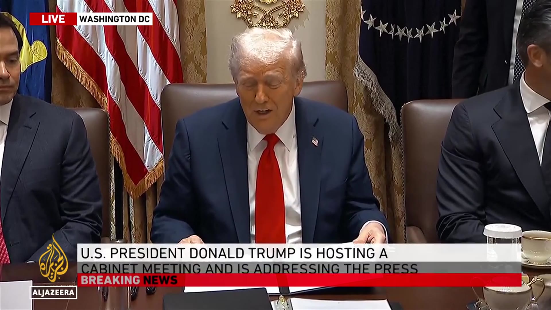 'Video thumbnail for Trump hails ‘end’ of war, despite Israeli government not yet approving ceasefire deal'