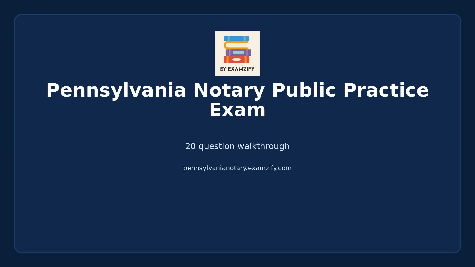 Video thumbnail for Pennsylvania Notary Public Practice Exam